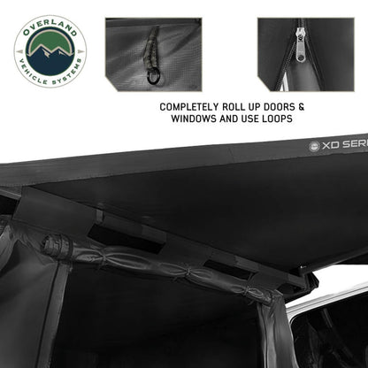 Overland Vehicle Systems - XD Nomadic 270/180 Awning Room Enclosure, Black Body, Black Trim (4 Walls & Floor)