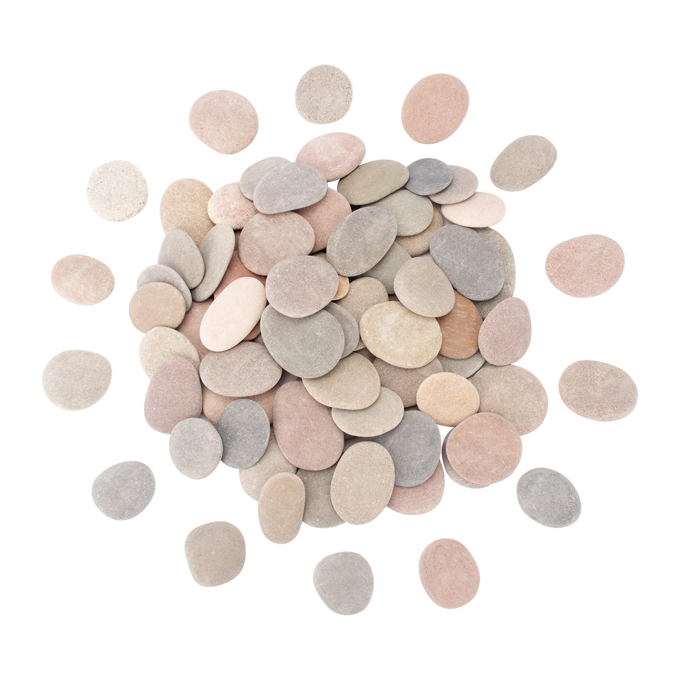 [About 97 PCS - 102 PCS](18.2 Pounds) Painting Rocks,2.26"-3.49" River Rocks,Flat Stones,Craft Rocks,DIY Rocks
