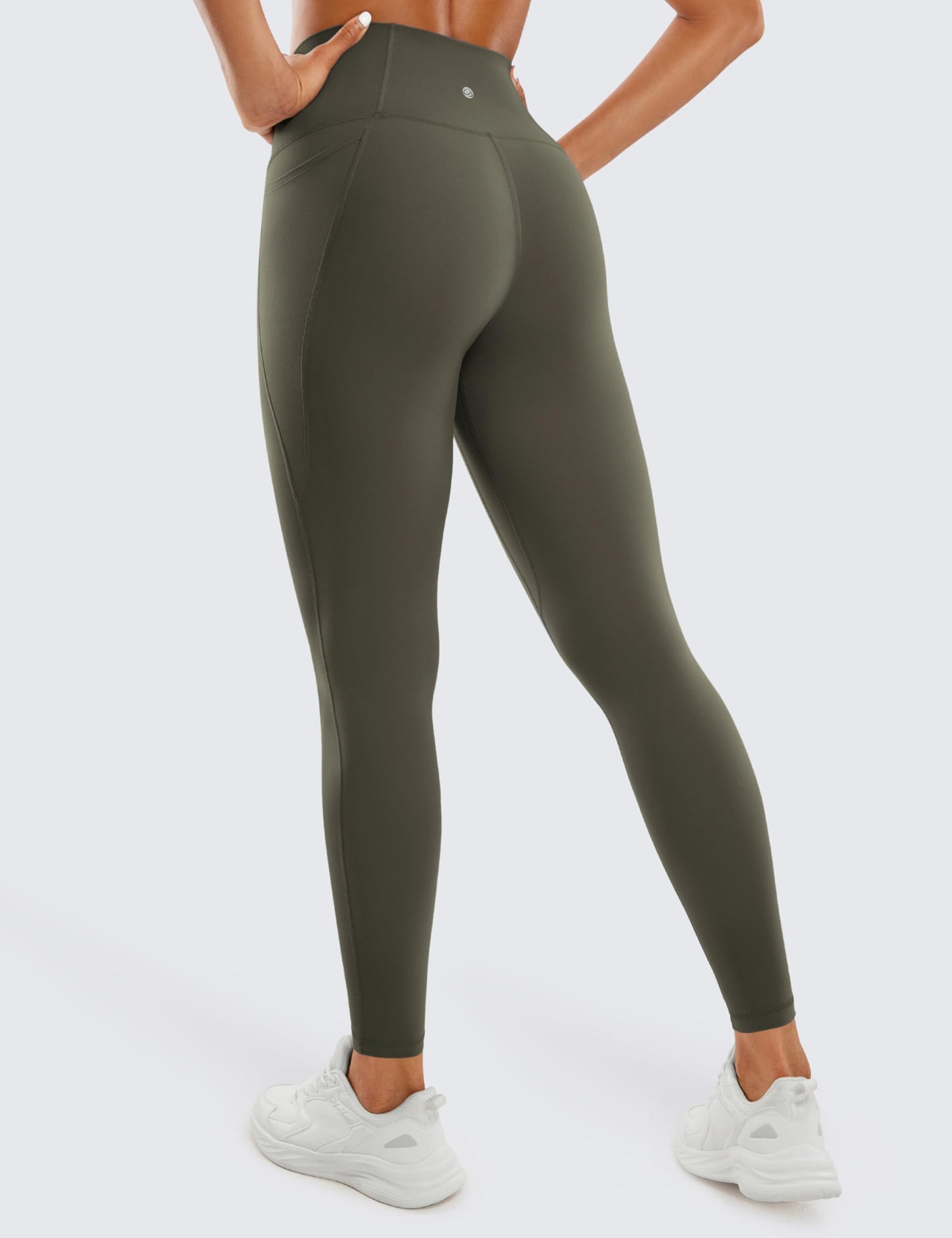 CRZ YOGA Womens Butterluxe Workout Leggings 28 Inches - High Waisted Gym Yoga Pants with Pockets Running Buttery Soft