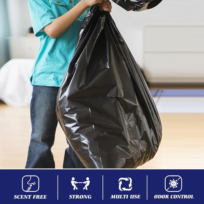 Teivio Trash Bags, 40-45 Gallon,