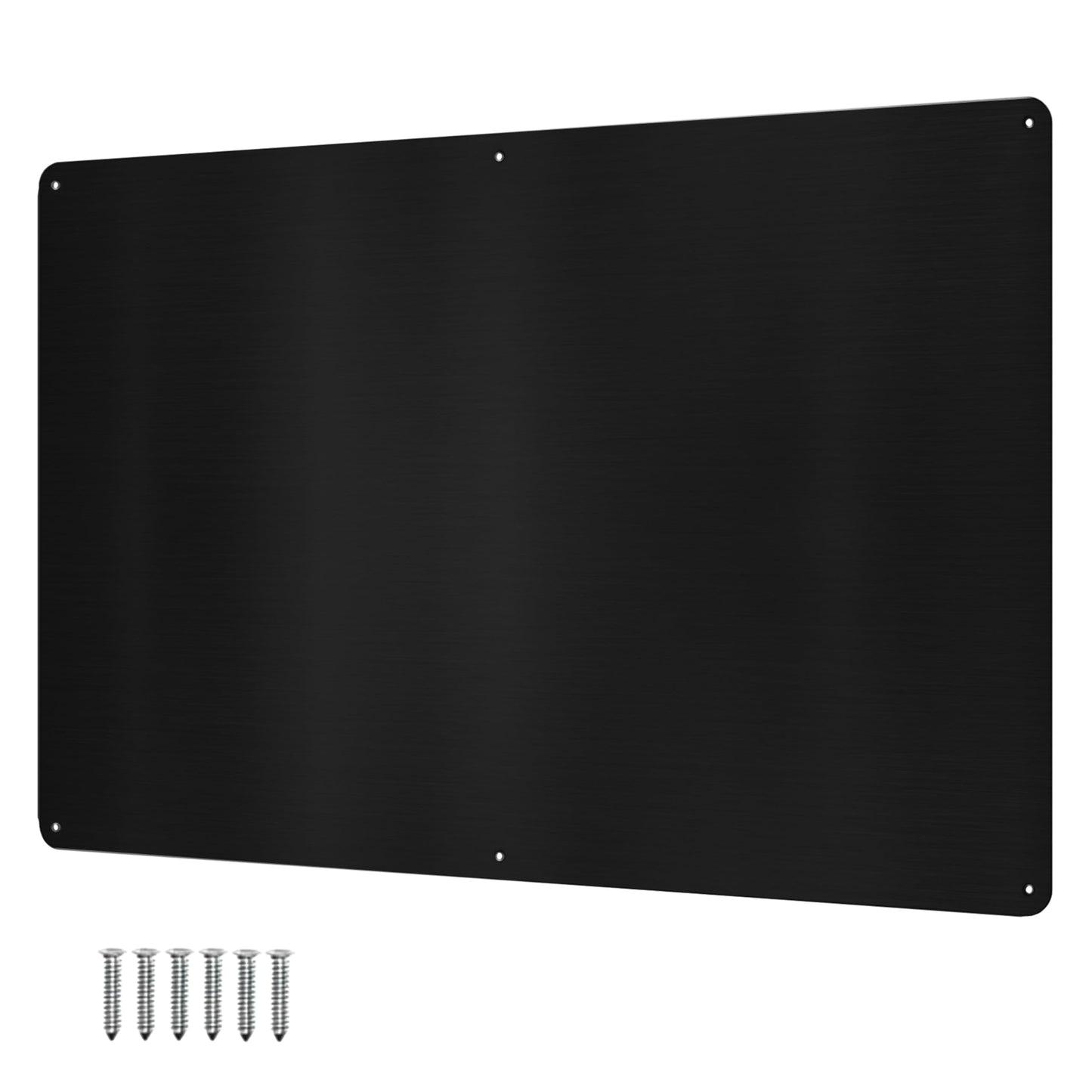 17.5inchX11.5inch Large Stainless Steel Plate for Magnets, 3M Adhesive Back, Mounting Screws, Ideal for Magnetic Shelf, Spice Holders, Colorful Magnets as a Gift. Mount Anywhere! (Black, 1 Pack)