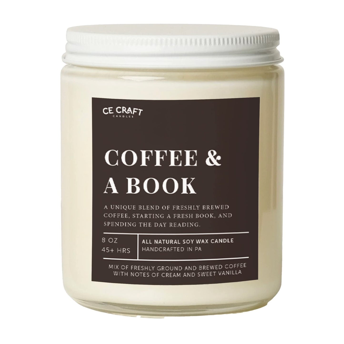 CE Craft Coffee & A Book Scented Candle - Gift for Book Lovers, Reading Candle, Bookish Scents for Bibliophiles