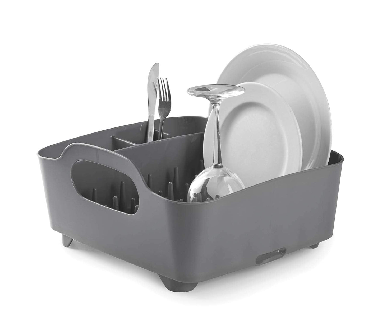 Umbra Tub Dish Drying Rack – Lightweight Self-Draining Dish Rack for Kitchen Sink and Counter at Home, RV or Motorhome, Charcoal Kitchen, 36.067999999999998 x 33.655000000000001 x 18.288 cm