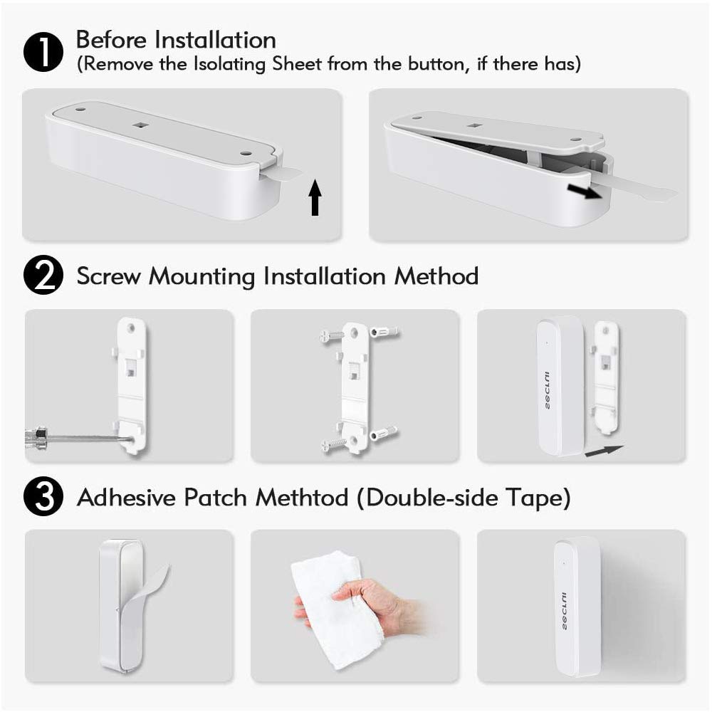 SECRUI Door Chime, Door Open Sensor Chime for Business/Home When Entering, Adjustable Volume, Easy Installation, 400ft Range, 52 Chimes, M508+D7