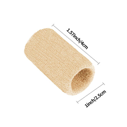 Senkary 20 Pieces Finger Compression Sleeves Elastic Finger Protectors Thumb Splint Brace for Arthritis Pain Relief, Basketball Sport (Beige)