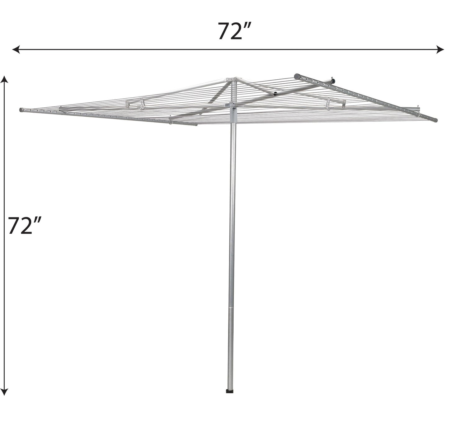 Household Essentials 17130-1 Rotary Outdoor Umbrella Drying Rack | Aluminum | 30-Lines with 210 ft. Clothesline,Silver