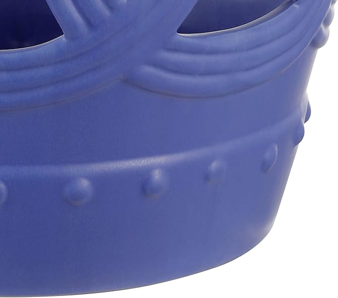 JONATHAN Y TBL1022D Lucky Coins 16" Chinese Ceramic Drum Indoor/Outdoor Garden Stool Bohemian, Coastal, Cottage, French Country, Traditional, for Living Room, Garden Room, Patio, Matte Blue