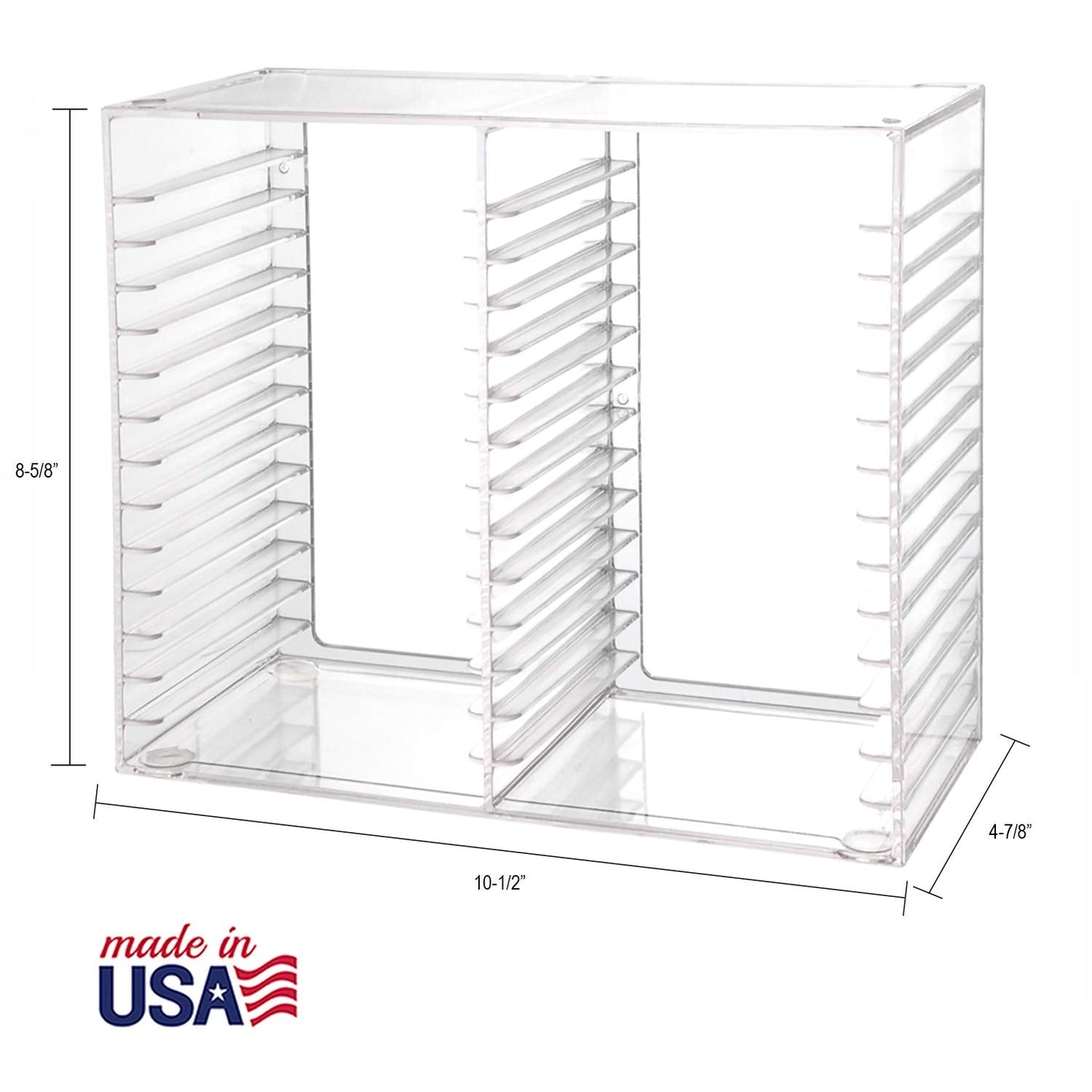 STORi Stackable Clear Plastic CD Organizer with Rubber Feet | Rectangular Jewel Cases Holder Perfect for Theatre Room | Holds up to 30 CD Cases | Made in USA