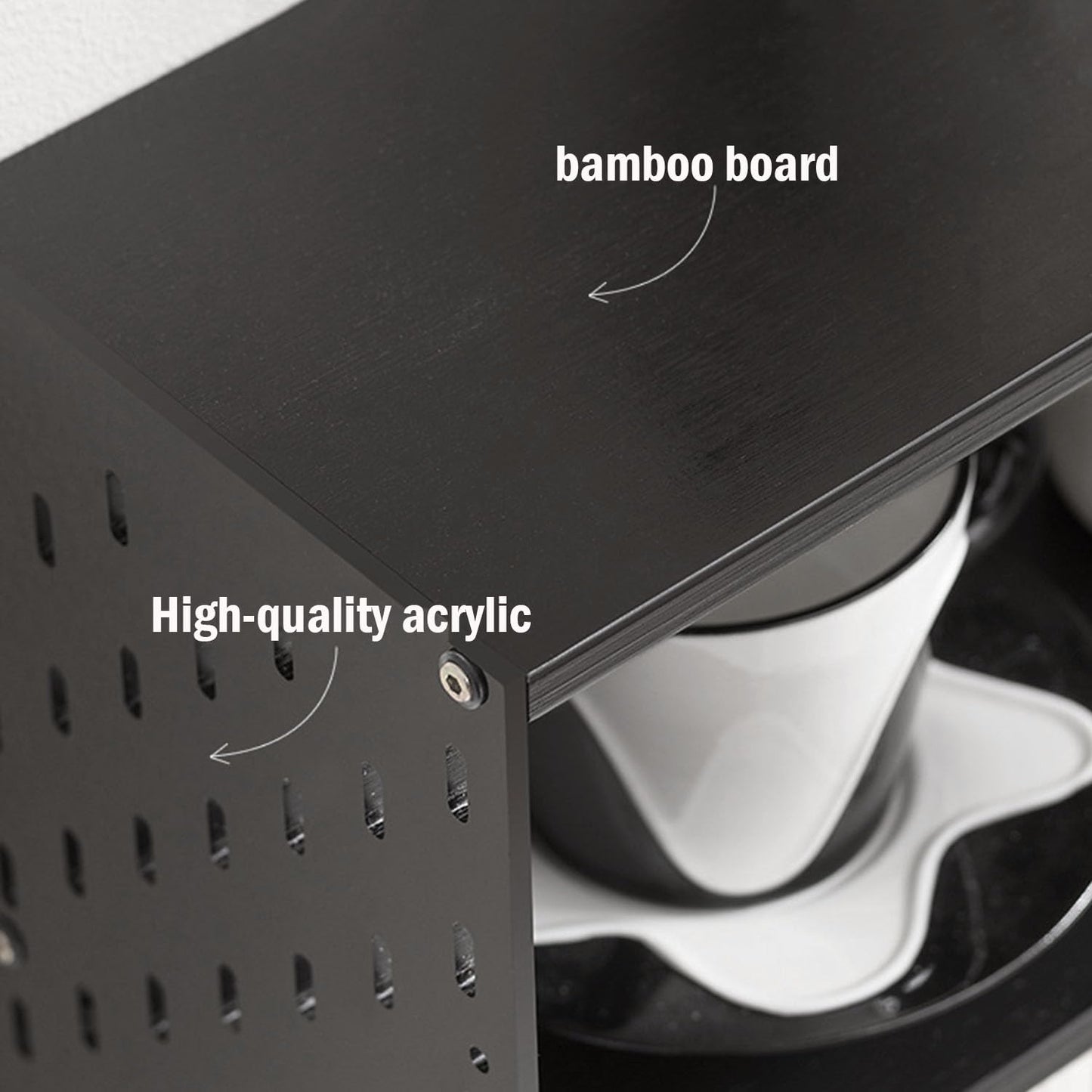 SANRETAHO Bamboo Cologne Organizer for Men, 3-Tier Perfume Organizer, Makeup Display Shelf for Vanity, Bathroom Counter Organizers and Storage Shelf, Black