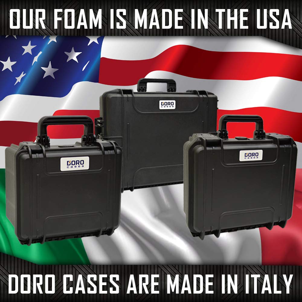4 Pistol 12 Magazine Doro Gun Case with Custom MyCaseBuilder Foam Insert | Waterproof, Heavy Duty | Tactical Firearms, Ammunition and Accessory Holder | Hard Gun and Magazine Case | 18 x 14 x 7 Inches