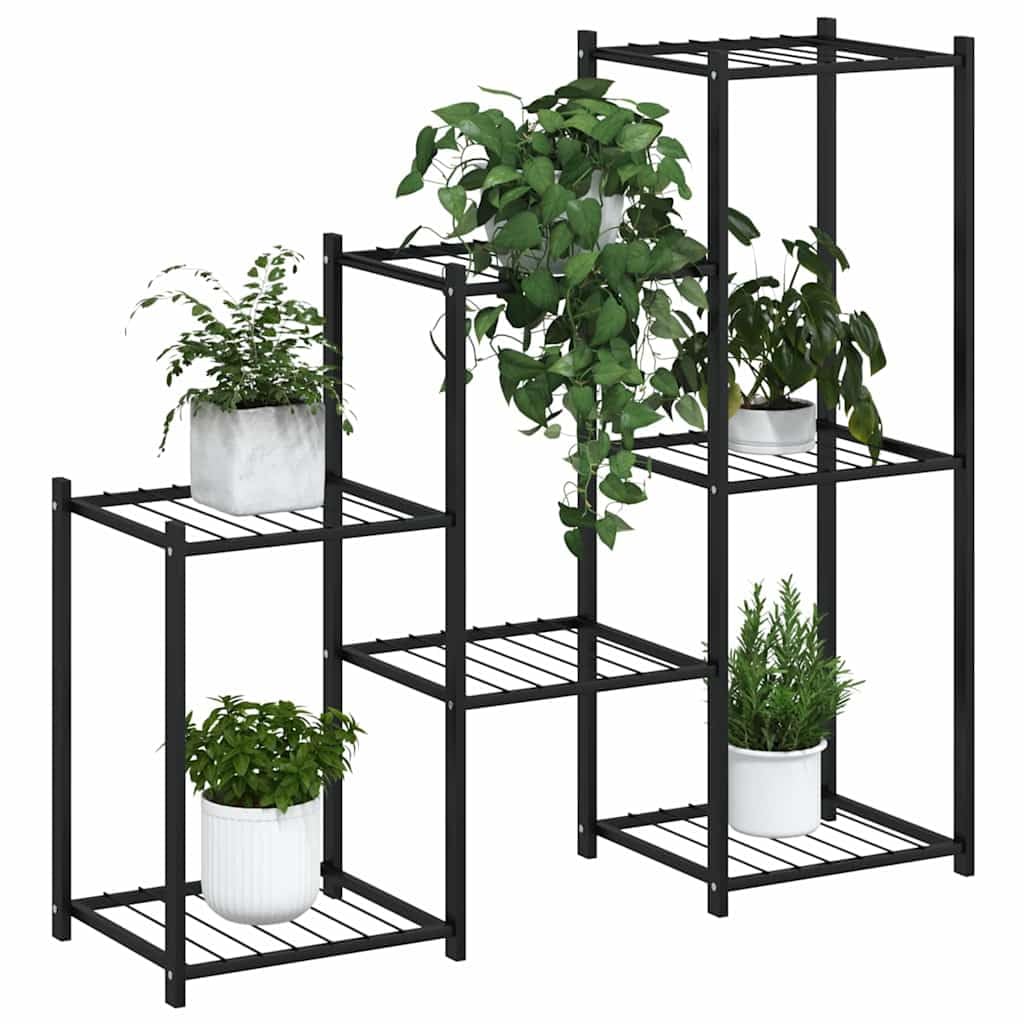 FMPGJLYH 5-Tier Metal Flower Stand, Indoor Outdoor Plant Shelf for Corner, Black Iron Display Rack for Living Room Balcony, Modern Multi-Tiered Succulent Organizer