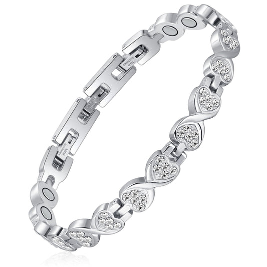 Feraco Ultra Strength Magnetic Bracelets for Women with 3800 Gauss Magnets, Stainless Steel Magnet Bracelet, Adjustable with Sizing Tool