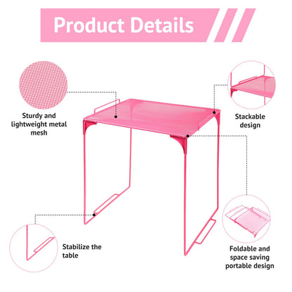 AUECOOME Locker Organizer Shelf Stackable Extra Locker Shelf for School Locker Organizer Storage Cabinet Accessories Suitable for School, Office, and Home use (1, Pink)