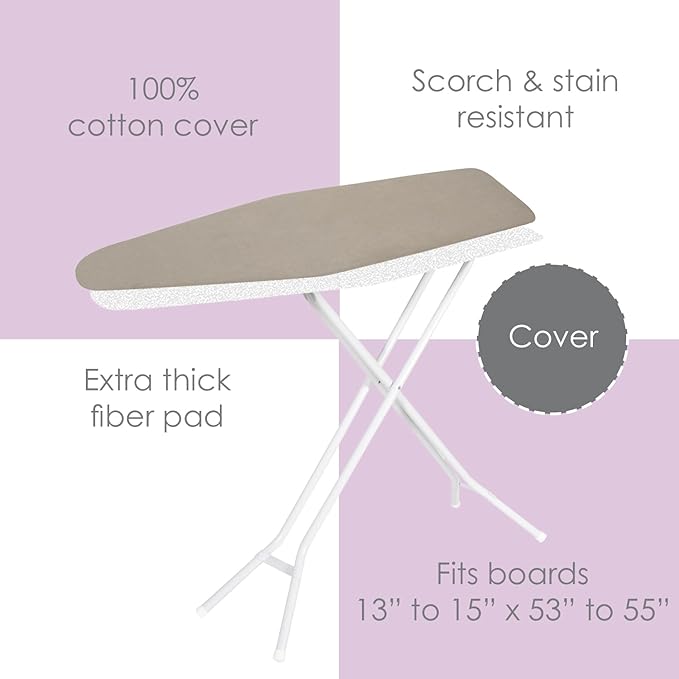 Ironing Board Cover and Pad, 100% Cotton