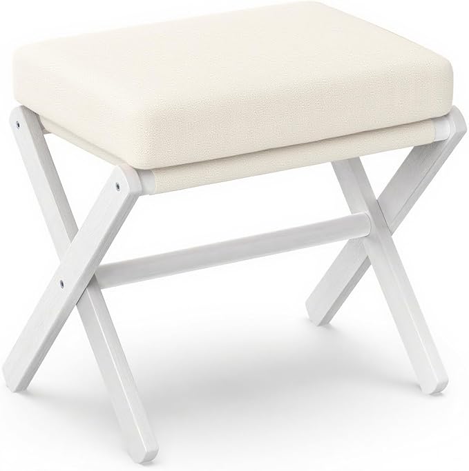 BAMBOOHOMIE Foldable Foot Stool Ottoman, Modern Foot Rest