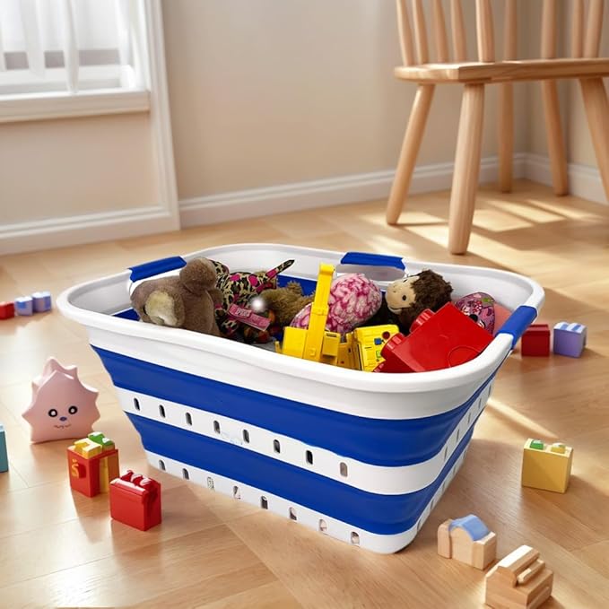 SAMMART 42L Collapsible Plastic Laundry Basket