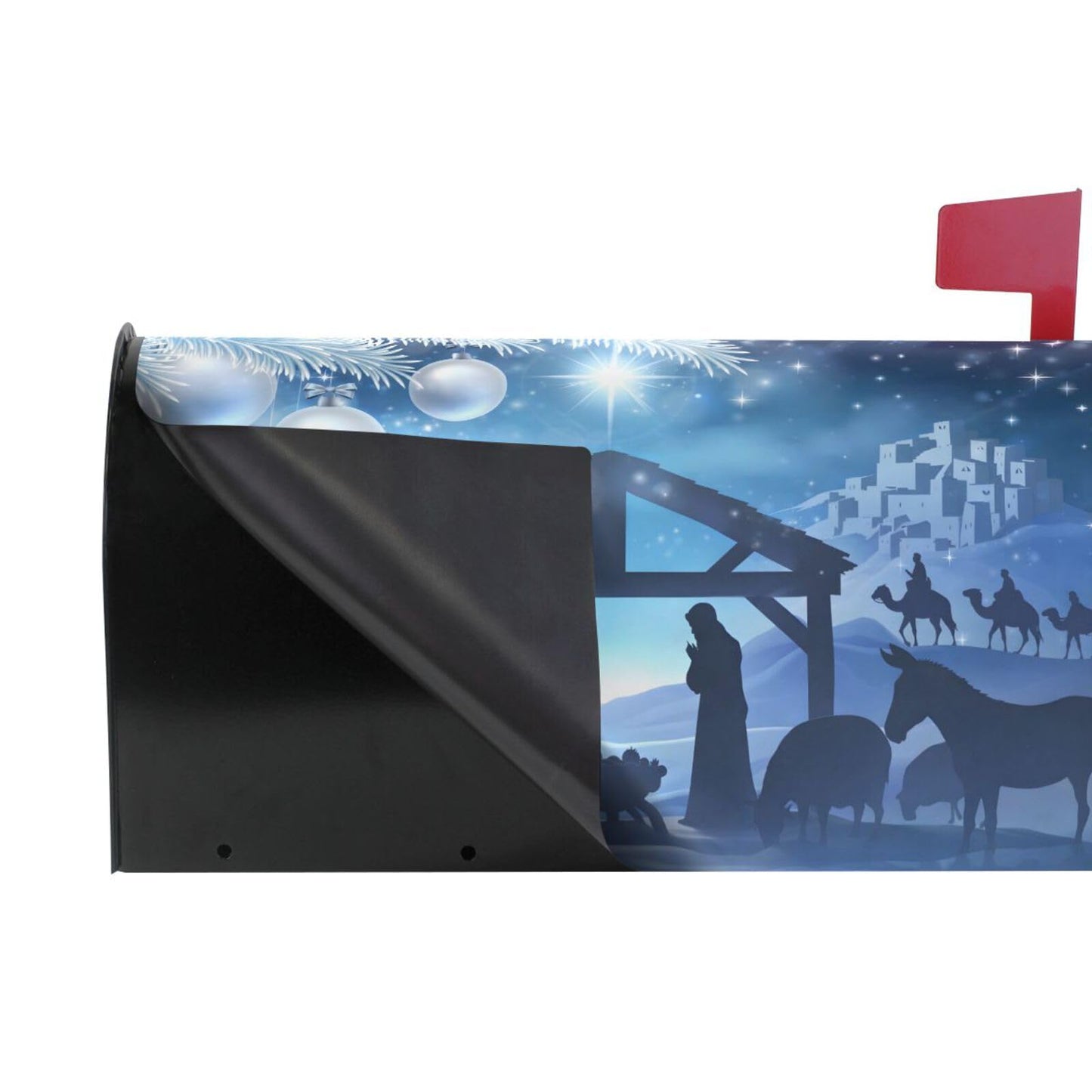 WOOR Nativity Christmas Abstract Magnetic Mailbox Cover MailWraps Garden Yard Home Decor for Outdoor Oversized-25.5" x20.8"