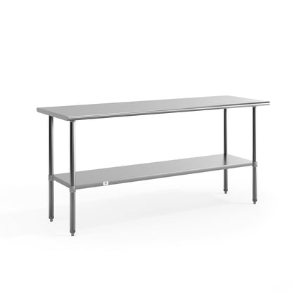 Flash Furniture Reader NSF Certified Stainless Steel Kitchen Prep and Work Table, Commercial Work Table with Undershelf Storage, Silver