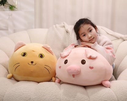 YESGIRL 20.5 inch Super Soft Pig Plush Pillow, Adorable Stuffed Animal Toy, Chubby Kawaii Pig Plushie for Boys Girls, Cute Room Decor Fat Animals Pillow, Kids Gifts for Birthday,Valentine,Christmas