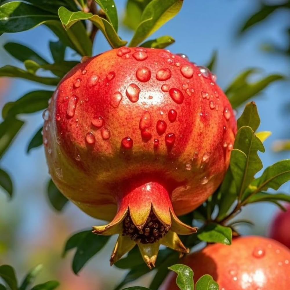 Pomegranate Plant Live, 20-24 Inches Tall Tree in Gallon Pot, Farfianka Pomegranate Fruit Plant, Sweet, Juicy Red Pomegranates, Hardy, Fast-Growing Ornamental Fruit Tree, No Ship to CA,HI,AK