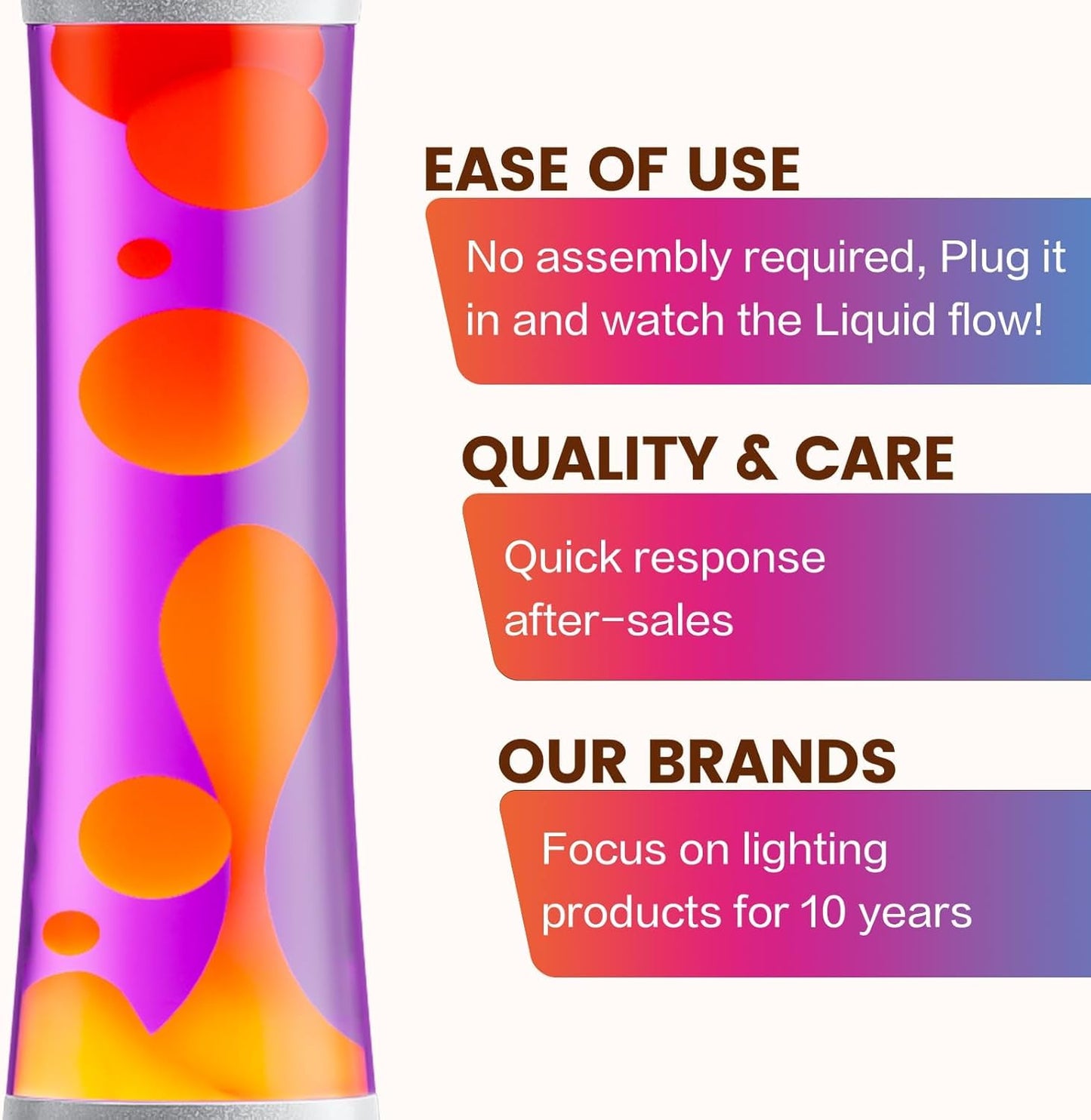 XXMANX Liquid Motion Lamp - 14.5" Sunset Motion Light - Yellow Wax and Purple Liquid, Relaxing Liquid Light, Nightlight, Home Decor Living Room Office Bedroom Lamp for Adults Teens Kids (Purple)