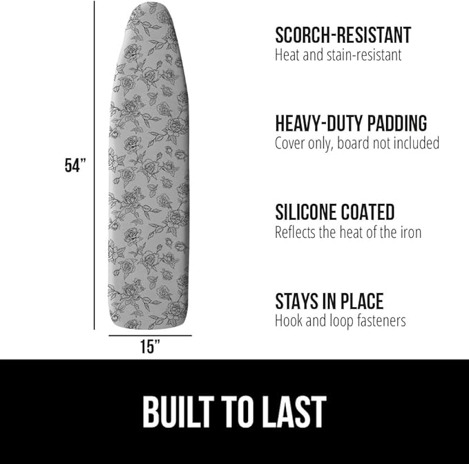 GORILLA GRIP The Original Ironing Board Cover and Pad, Silicone Coating