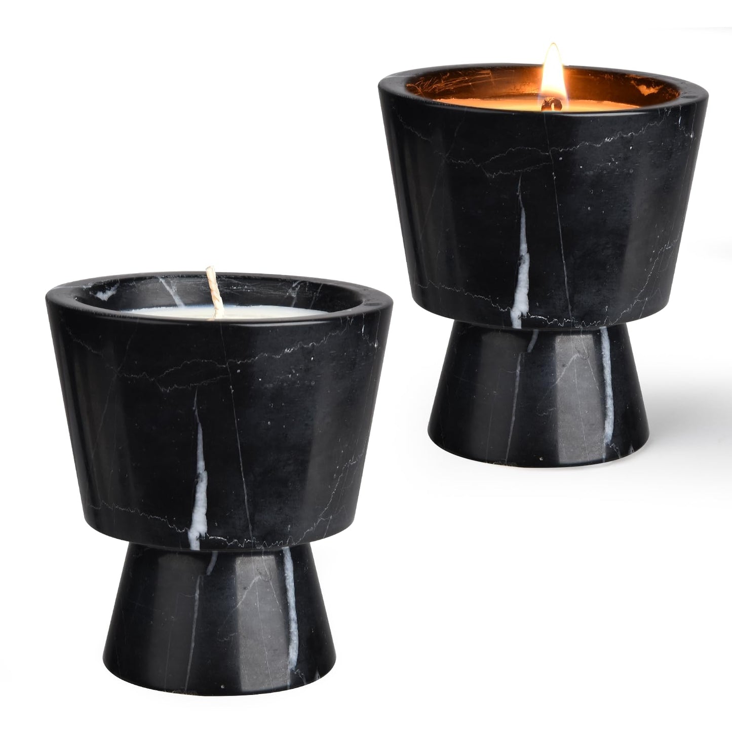 Story of Stone Marble Candle Holder | Soy Wax | Non-Toxic | Reusable Stone Jar |Votive Candle|Tealight Candle Holder|Distinctive Gift.Natural Aromatherapy for Women & Men