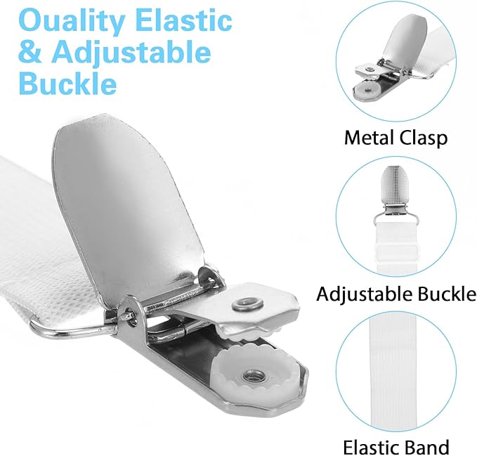 Ironing Board Cover Fasteners Binding 4 PC Elastic Straps Clips Keep Cushions