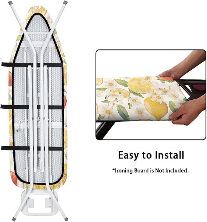 Cute Floral Lemon Ironing Board Cover and Pad Standard Ironing Board Cover