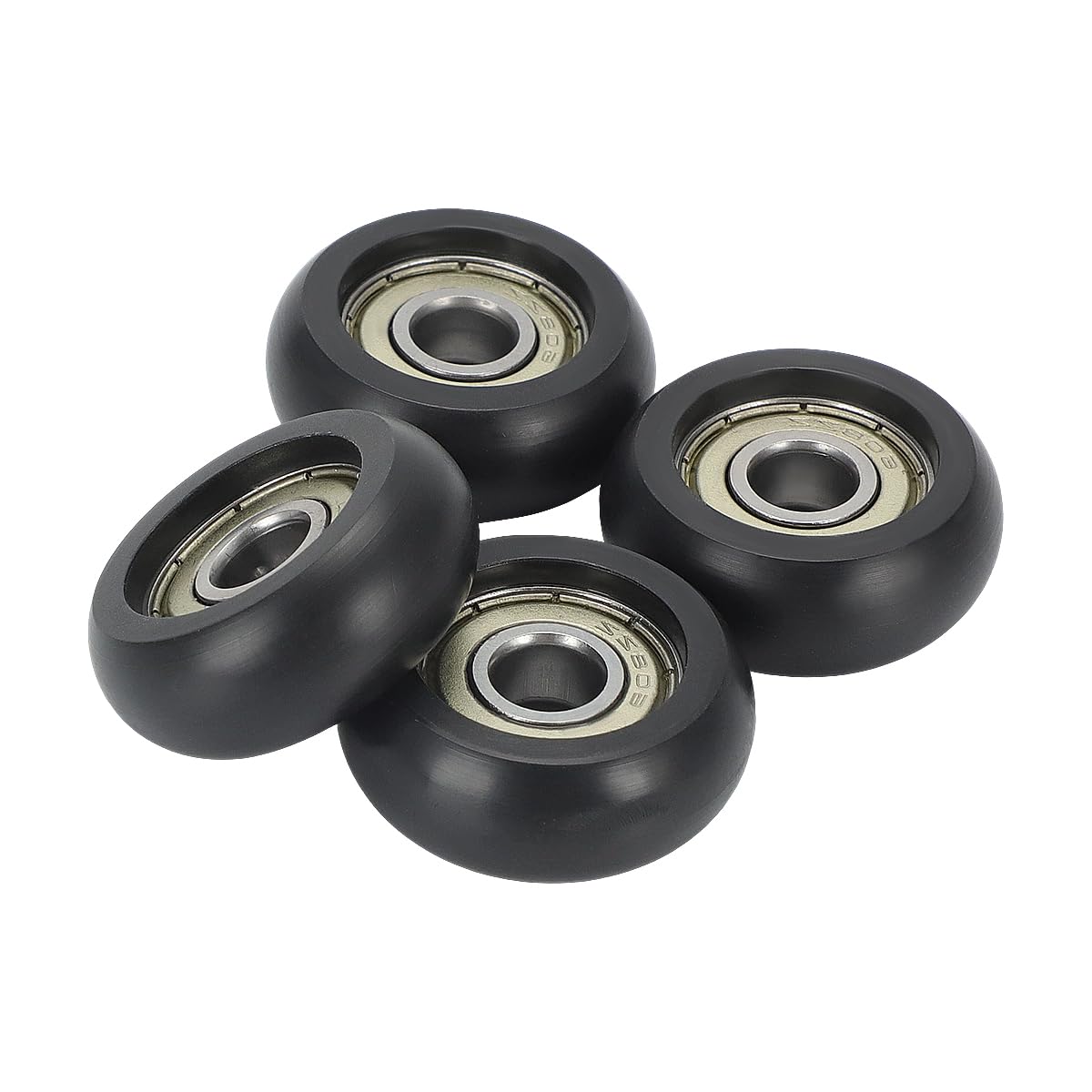 For Aero Pilates Reformer Replacement Roller Wheels, Set of 4 Easy to Install, Smooth & Quiet Glide,Black
