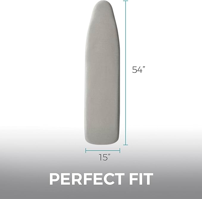 HOME GENIE Ironing Board Cover, Extra Thick Padding, Scorch Resistant Silicone