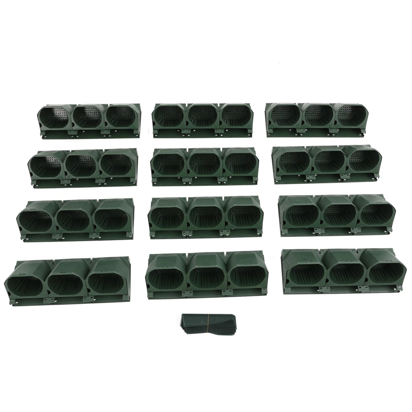 lxrnqcey Vertical Wall Planter, Wall-Mounted Flower Pot Holder with 36 Pots, Outdoor Wall Planter System, Hanging Vertical Wall-Plant for Yard Garden Balcony Home Decoration (Army Green)