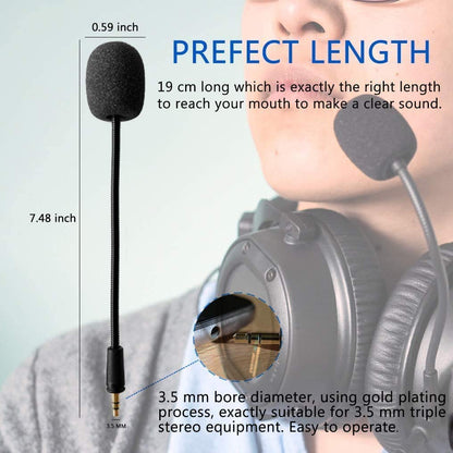 AKKE Replacement Mic 3.5mm Detachable Gaming Microphone Boom Compatible with PDP Afterglow AG6 Ear Force Xbox One Stealth 400 420x 450 500p 520 Recon 50x 50p 50 60p