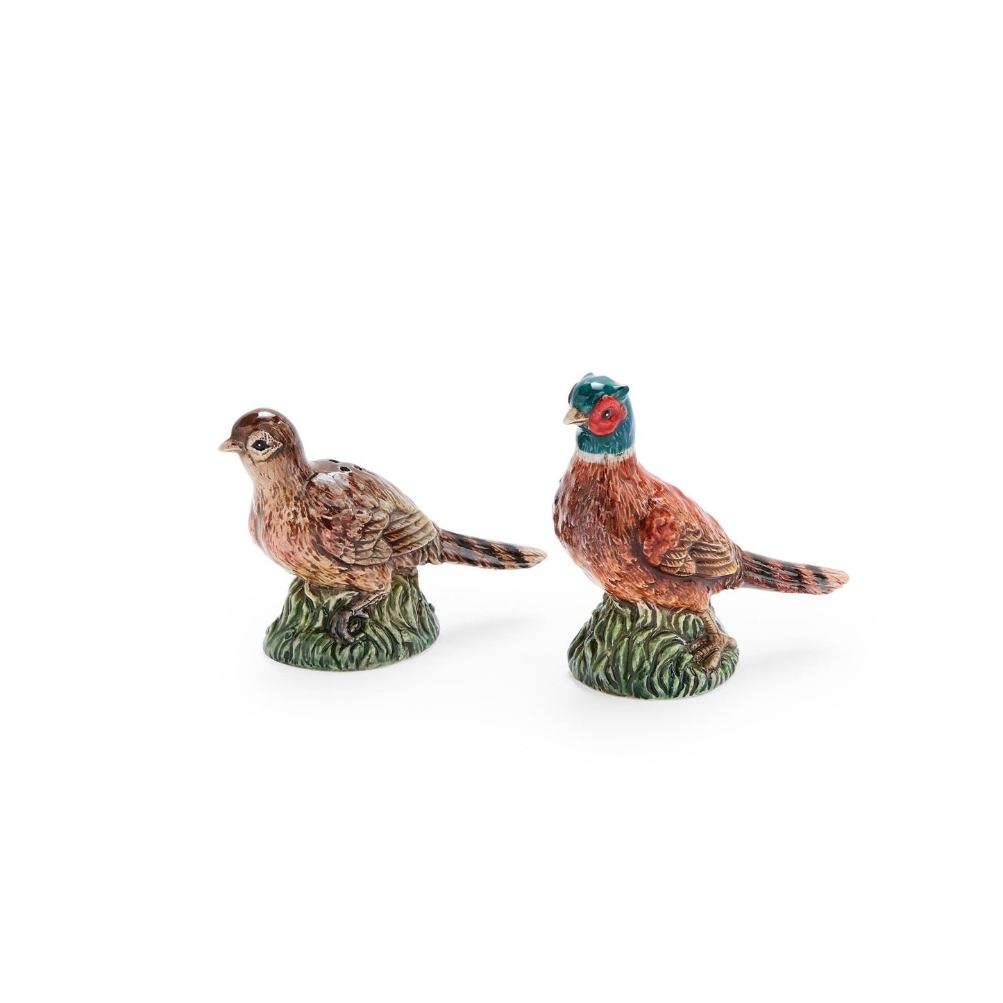 Spode 3.5" Pheasant-Shaped Salt and Pepper Shakers - Dolomite Ceramic Farmhouse Décor for Formal Dining, Decorative Salt & Pepper Set with Easy Refill Bottom Stoppers, Ideal for Thanksgiving Table