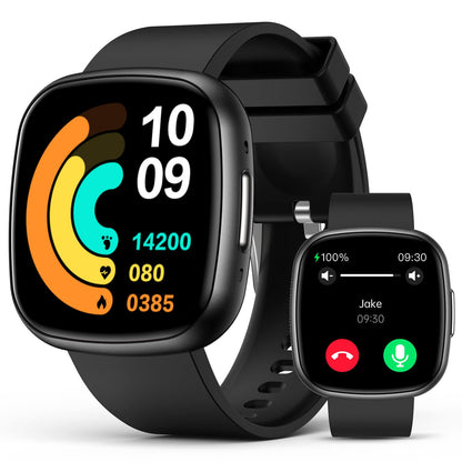 BooaBei Smart Watches, 1.72" Smartwatch for Men Women (Answer/Make Call), Fitness Tracker with 100+ Sport Modes, IP68 Waterproof, Heart Rate/Sleep/Spo2 Monitor, Activity Tracker for Android iOS