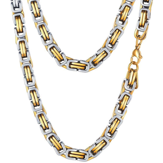 PROSTEEL Byzantine Chain Necklace For Men Long Chains Necklaces