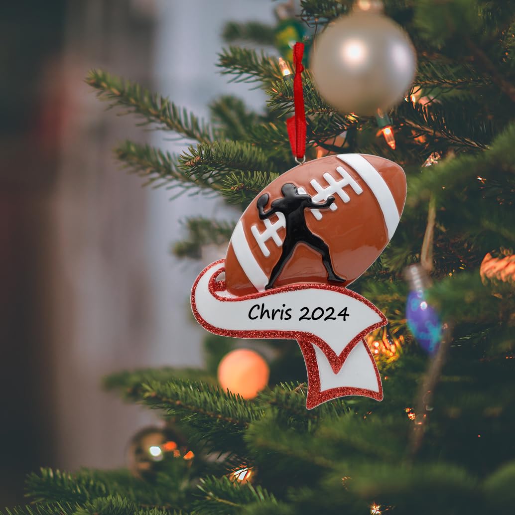 Personalized Football Player Ornament - Christmas Keepsake Gift for Team Athlete Sports Fan Football Coach