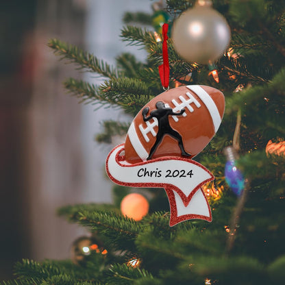 Personalized Football Player Ornament - Christmas Keepsake Gift for Team Athlete Sports Fan Football Coach