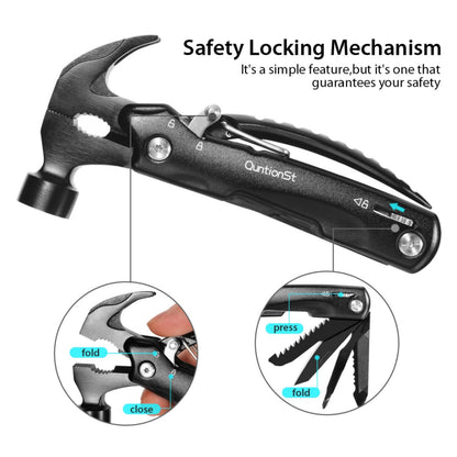 Birthday Gifts for Men,12-in-1 Hammer Multitool,Christmas Stocking Stuffers for Him Adults Dad Husband Boyfriend, Camping Essentials Mens Gift for Him, Fathers Day Gift Idea,Mini Multi Tool