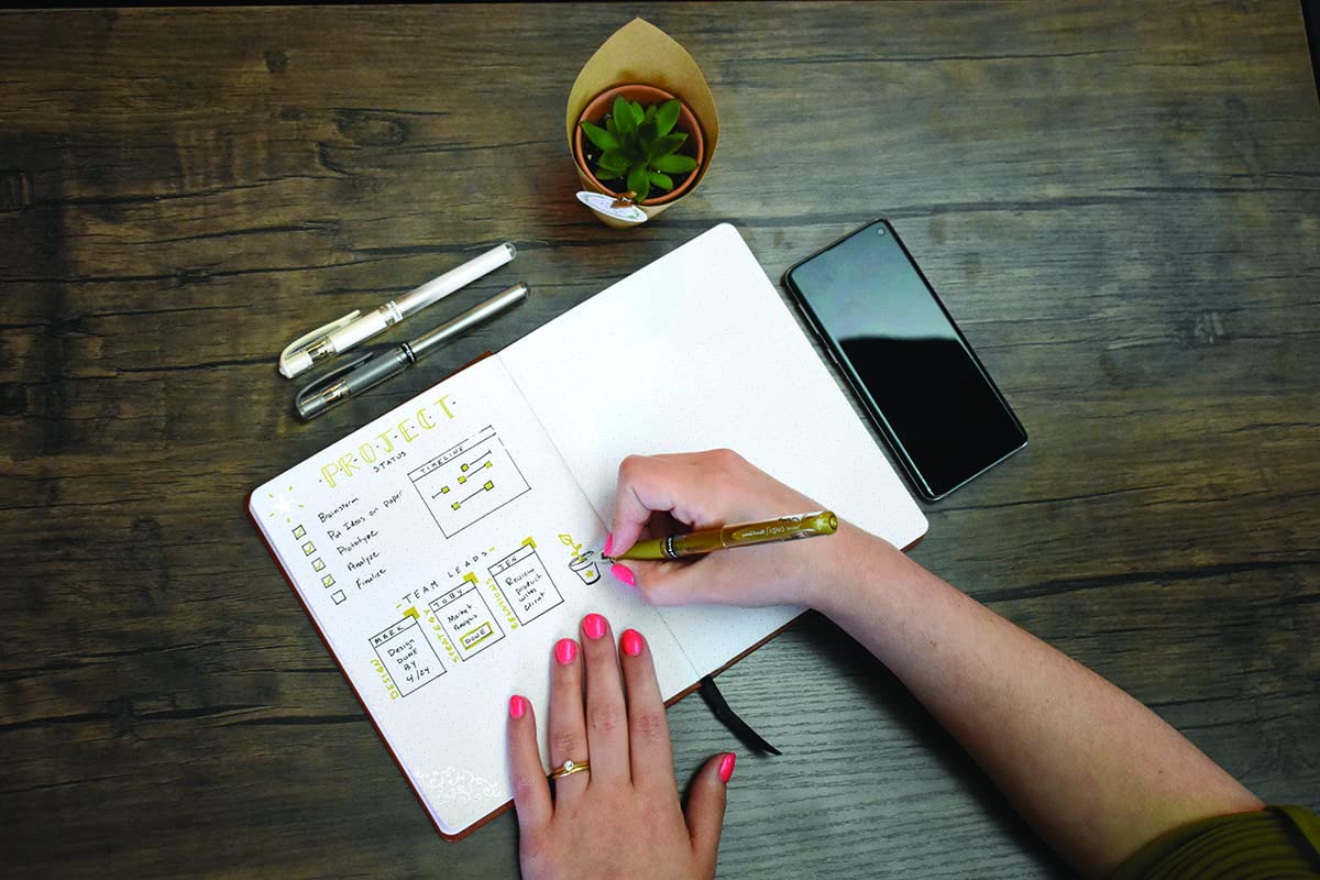 Uniball Signo 207 Gel Impact Stick Pens - 10 Assorted 1.0mm Bold Point Gel Pens for Smooth Writing