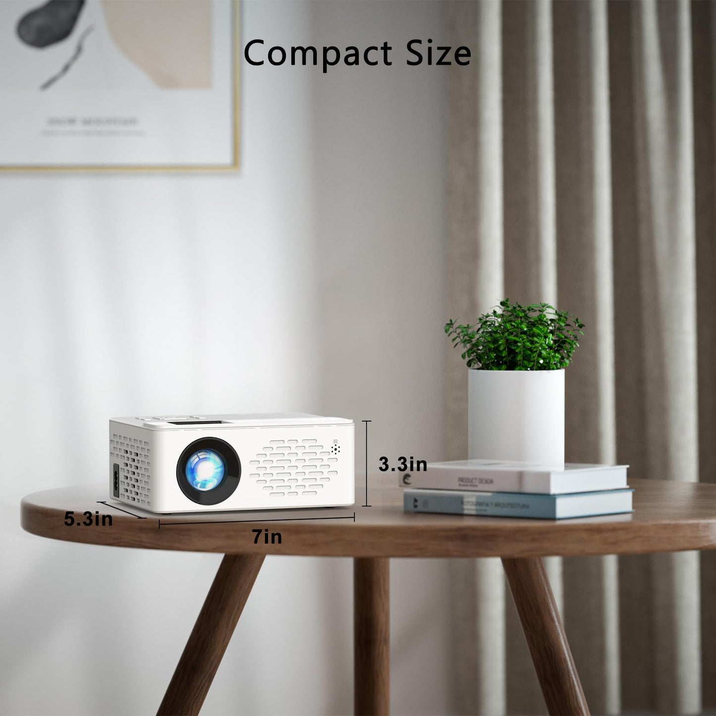 TMY Mini Projector, Upgraded Bluetooth Projector with Screen, 1080P Full HD Portable Projector, Movie Projector Compatible with TV Stick Smartphone/HDMI/USB, indoor & outdoor use