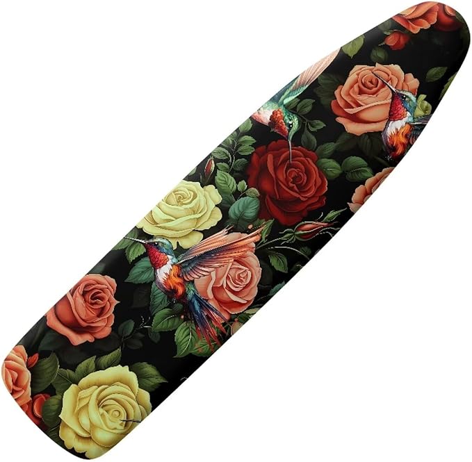 Hummingbird Rose Ironing Board Cover Standard Size 15 x 54 Stain Resistant
