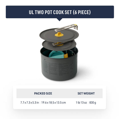 Sea to Summit Frontier Ultralight Two Pot Cook Set for Camping, 2-Person (2 Pots, 2 Bowls, 2 Cups)