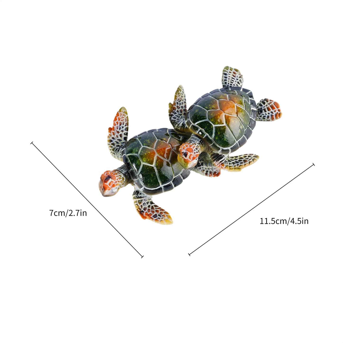 Brizoria Sea Turtle Collectible Figurines Mini Turtles Statue Ocean Decor Resin Beach Themed Room Decor Coastal Decorations for Home, Green