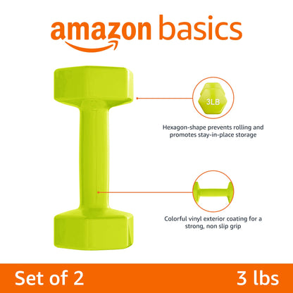 Amazon Basics Vinyl Coated Dumbbell Hand Weights