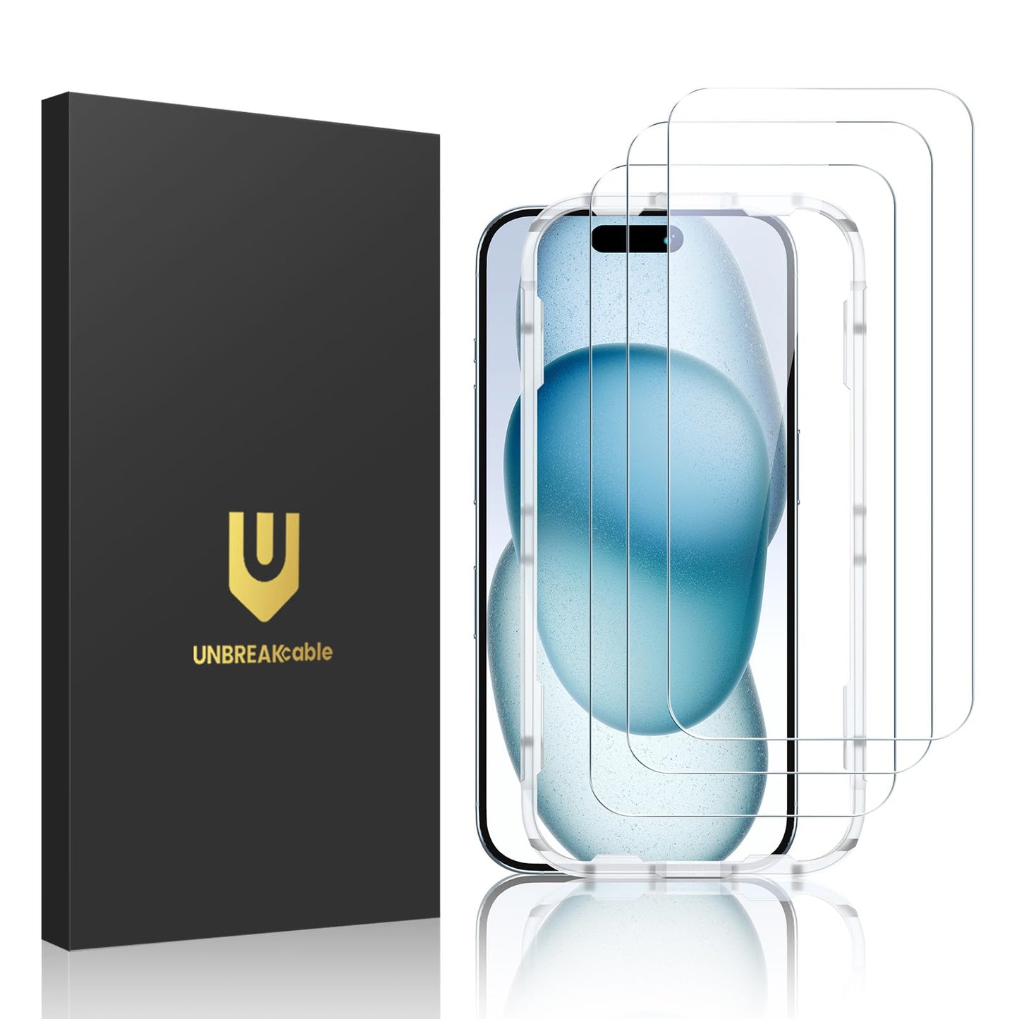 UNBREAKcable Shatterproof Tempered Glass Screen Protector for iPhone SE 2022/SE 2020, iPhone 8/7 [3-Pack] [99.99% HD Clear] [Easy Installation Frame] [9H Hardness][Bubble Free] for Apple 4.7''