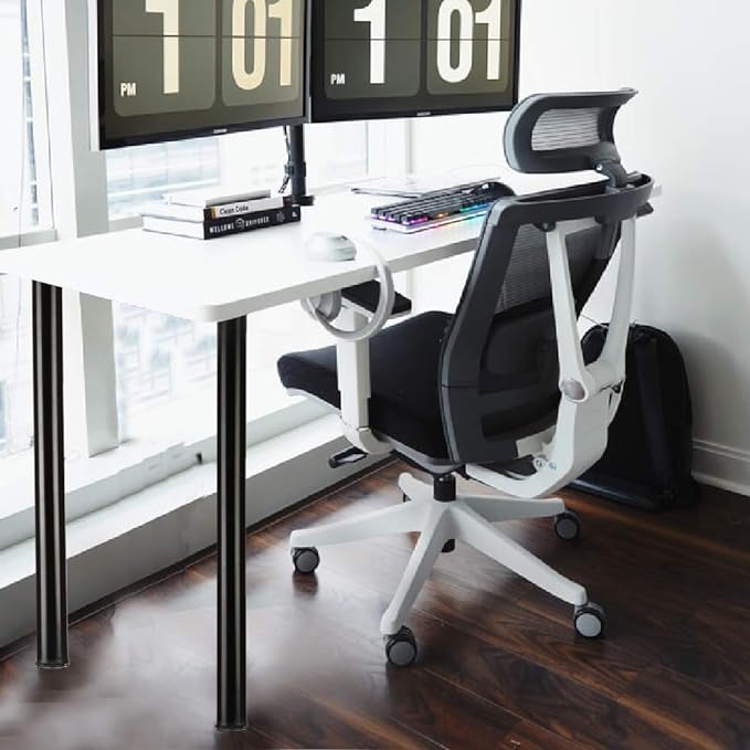 QLLY 29.5 inch / 75cm Adjustable Metal Desk Legs, Heavy Duty Furniture Table