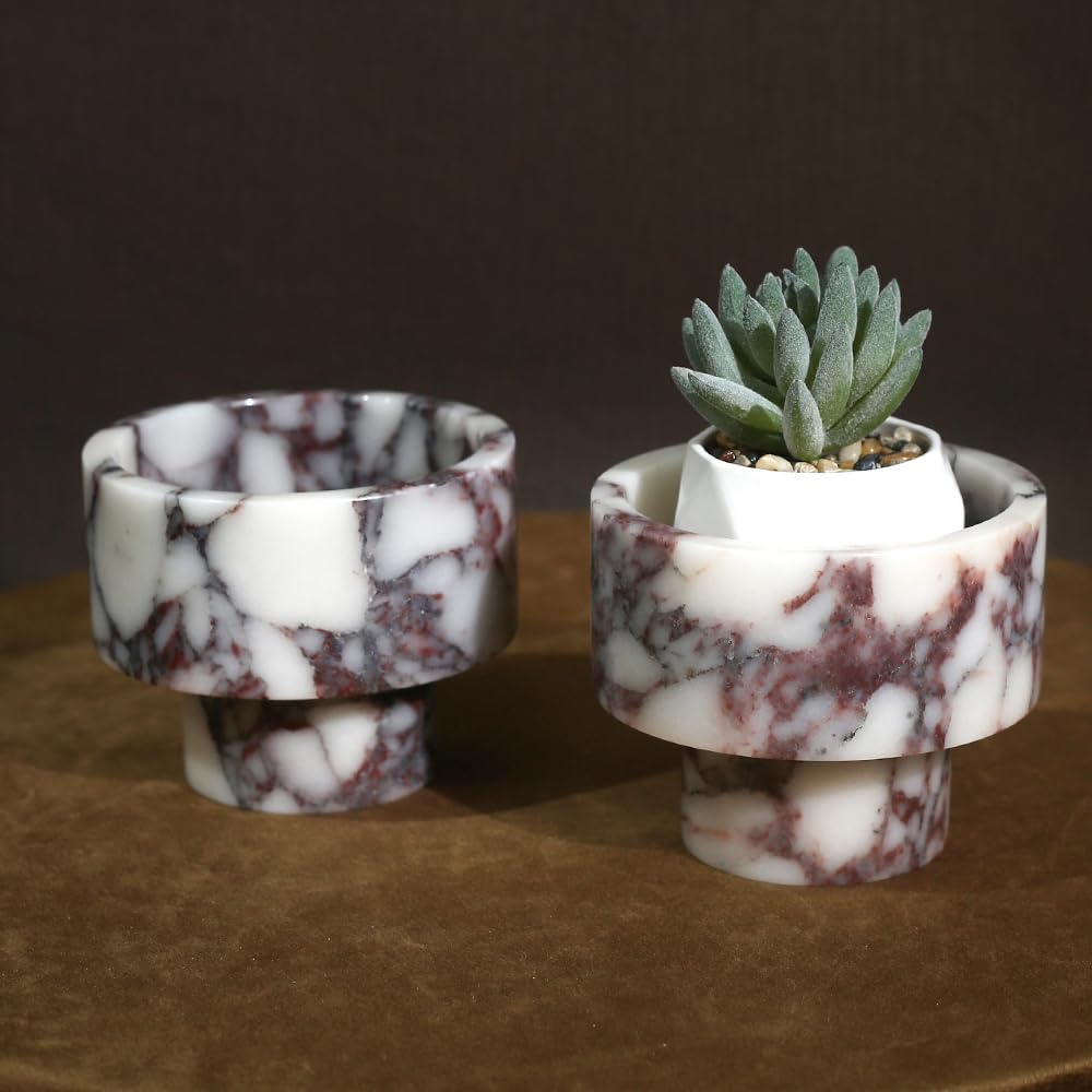 Modern Marble Tealight Holders, Luxurious Votive Candle Holders for Home Decor, Natural Stone Pillar Candle Holder for Table Centerpieces, Elegant Wedding Dinner Party Table Decor
