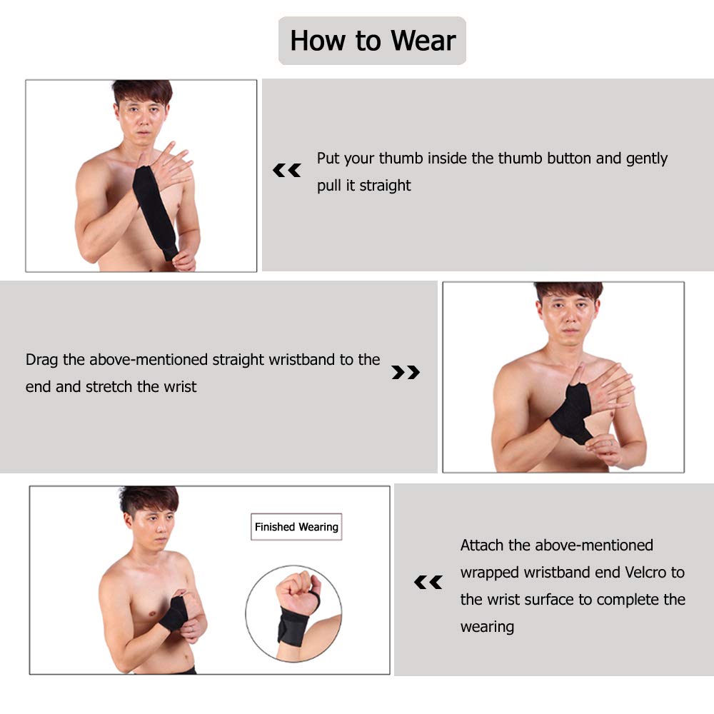 HAOKAISEN Wrist Brace for Ganglion Cyst, Arthritis, Carpal Tunnel, Breathable Sport/Fitness Wrist Support, for Left and Right Hand Man and Woman(Black)