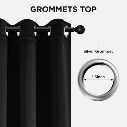Joydeco Blackout Curtains for Bedroom 84 Inch - Black Out Curtains with Grommets Thermal Insulated Room Darkening Light Blocking, Noise Reducing & Wrinkle-Free Drapes for Living Room Windows, 2 Panels